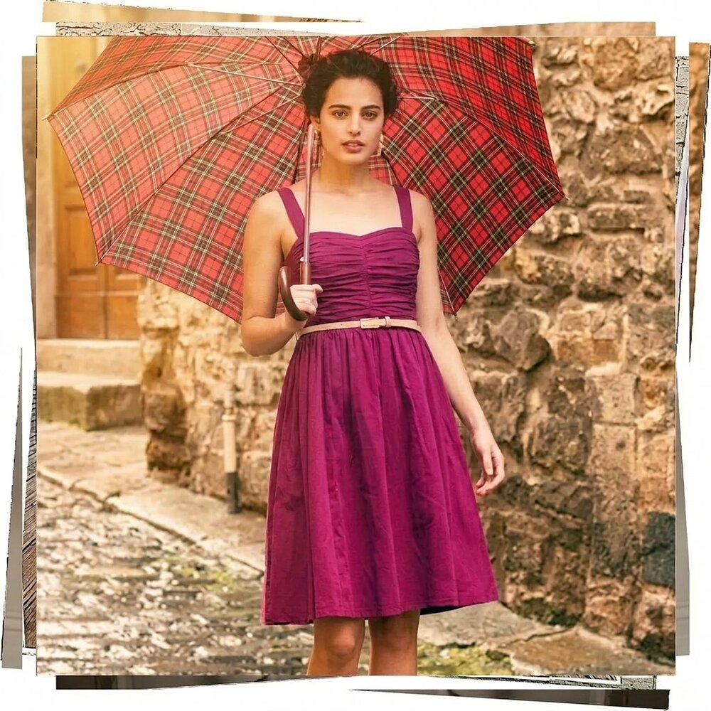 Vintage 2010 Raspberry Corduroy Fit & Flare Dress (2) by HD in Paris